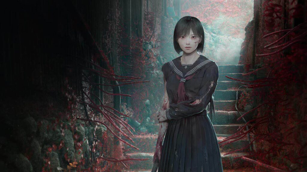 Escena de Ebisugaoka con atmósfera opresiva en SILENT HILL f