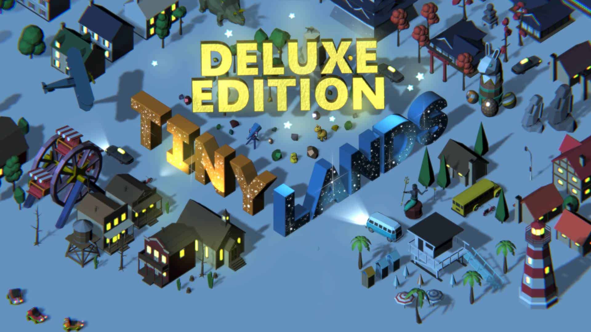Arte principal de Tiny Lands Deluxe Edition con diorama en 3D