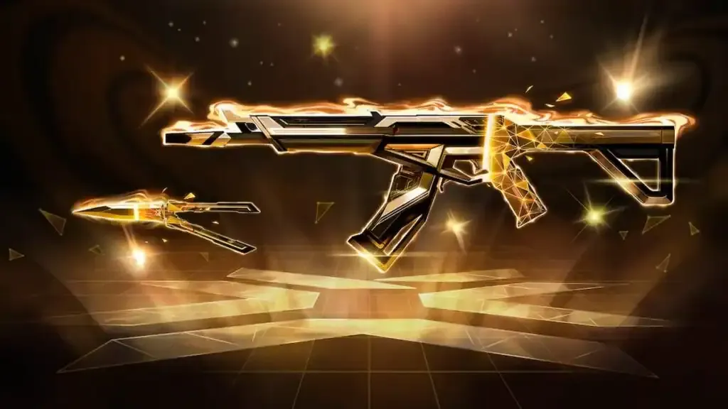 Arma futurista de estilo retro con efectos de luz y tecnología, representando videojuegos clásicos y cultura old school en un fondo oscuro y vibrante.