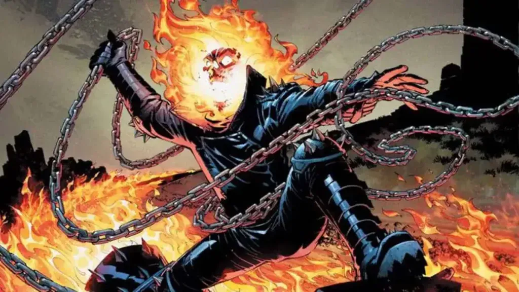 Cosmic Ghost Rider con cadenas llameantes