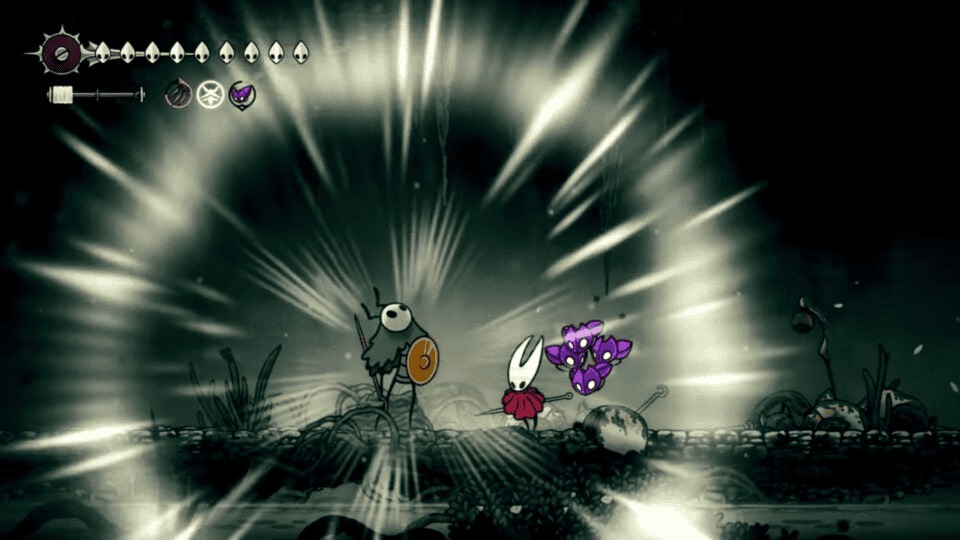 Gameplay de Hollow Knight Silksong mostrando exploración y combates