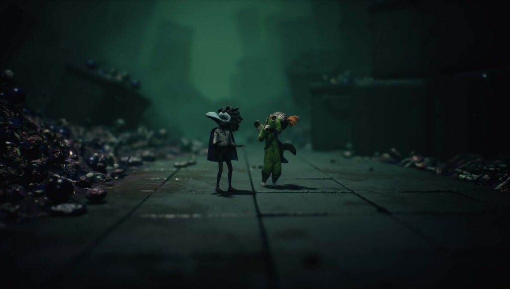 Little Nightmares 3 Candy Factory con la Supervisora y maquinaria industrial.