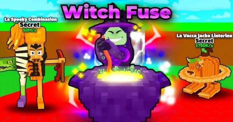 Jugadores participando en el evento Witch Fuse de Steal a Brainrot