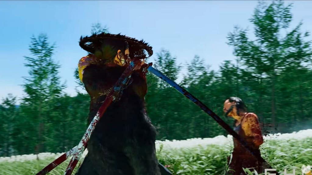 Atsu en combate con el Odachi en Ghost of Yōtei.