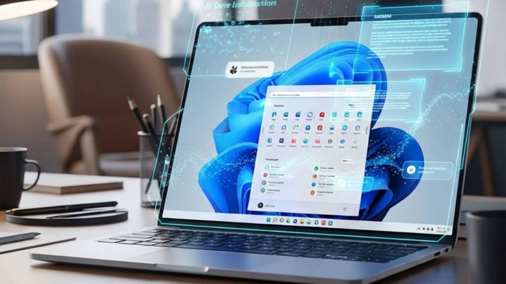 IA total Windows 11 asistiendo durante una partida: superposición de Copilot con métricas y sugerencias de juego