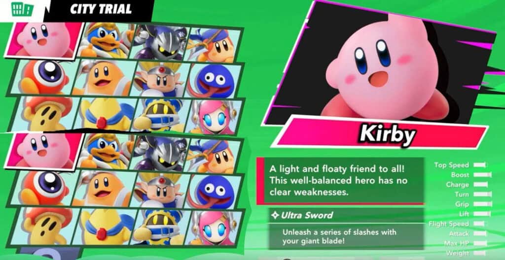 Kirby Air Riders personajes