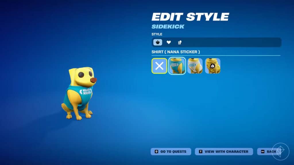 opciones de personalización y accesorios para los Sidekicks en Fortnite