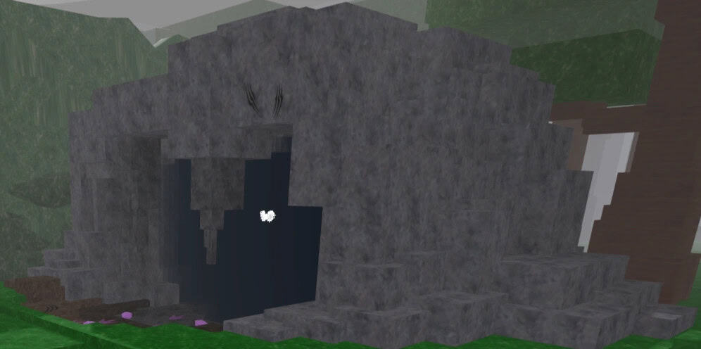 Entrada principal a la cueva en 99 Nights in the Forest, visible desde el mapa general del juego.