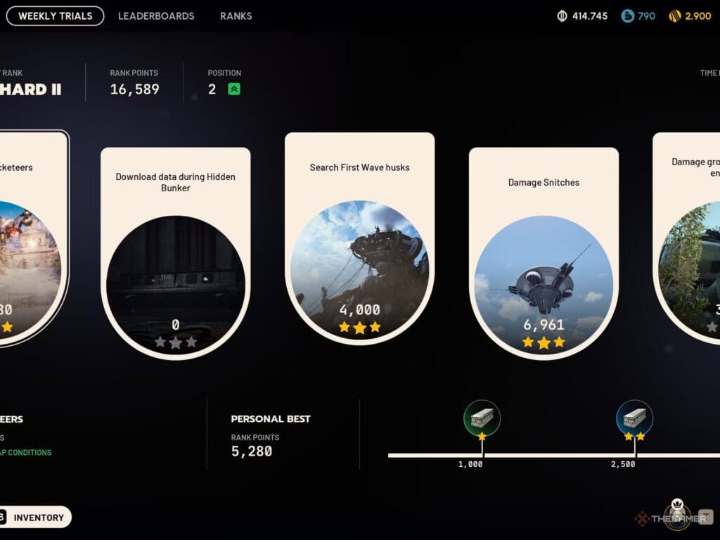 Menú de trials de la Semana 5 en Arc Raiders