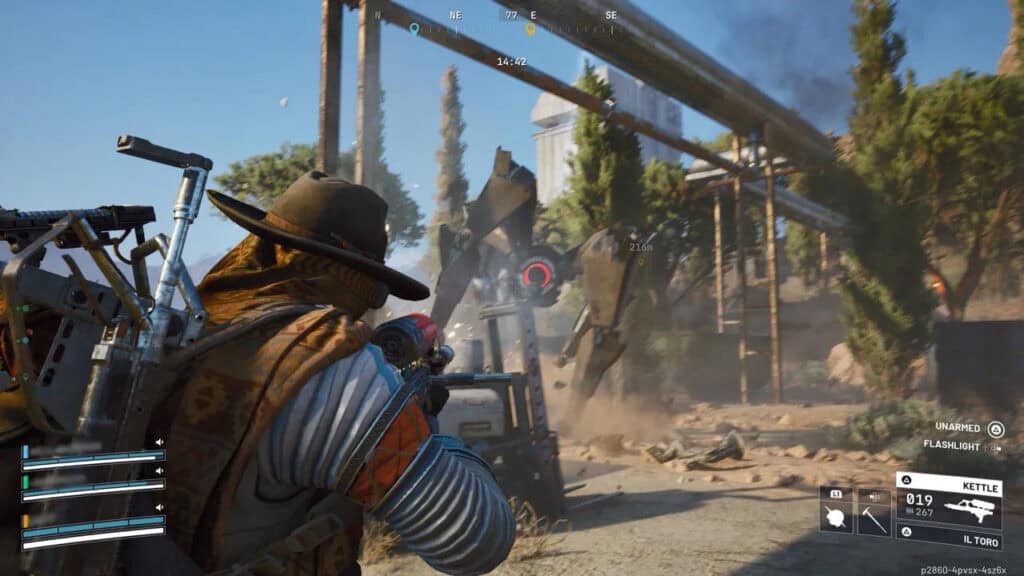 rancotirador apuntando a un Snitch desde una azotea en Arc Raiders prueba semanal 5