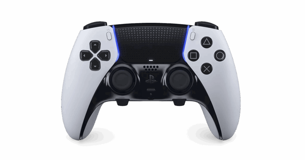 Control DualSense Edge para PS5 con módulos intercambiables y botones traseros.
