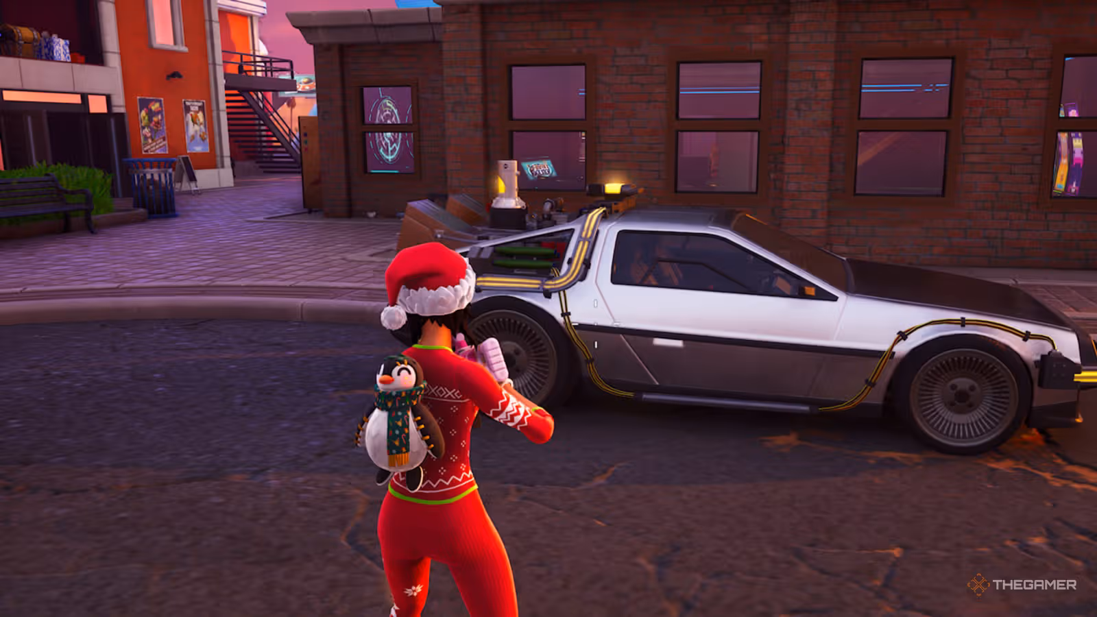 DeLorean en Fortnite Clawsy Lodge