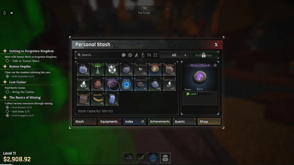 Miner Shards en The Forge