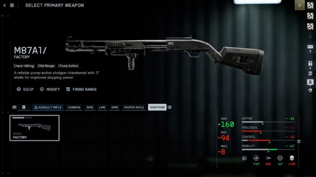 Comparación lado a lado de la M87A1 y la 18.5KS-K, la mejor escopeta de Battlefield REDSEC