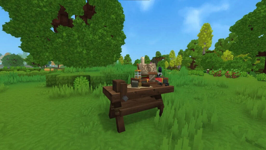 Mesa de crafteo en Hytale