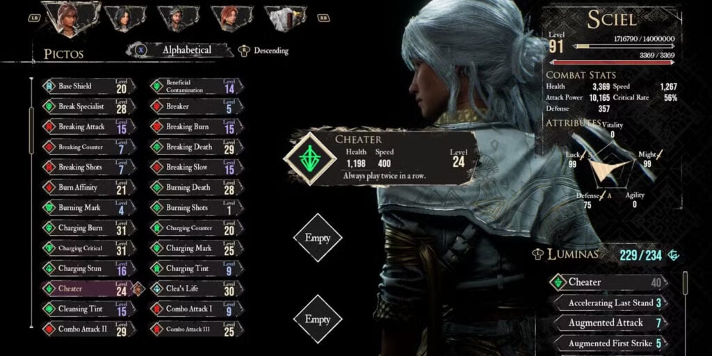 Cheater en Clair Obscur: Expedition 33