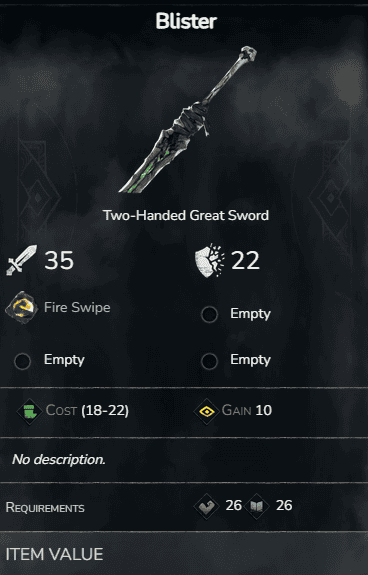 lista de armas No Rest for the Wicked
