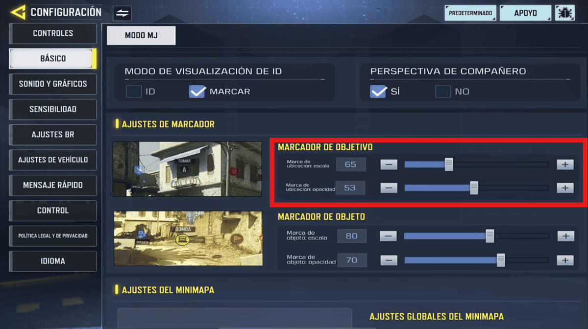 Configuraciones Call of Duty Mobile
