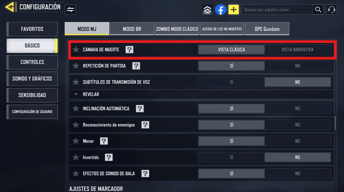 Configuraciones Call of Duty Mobile