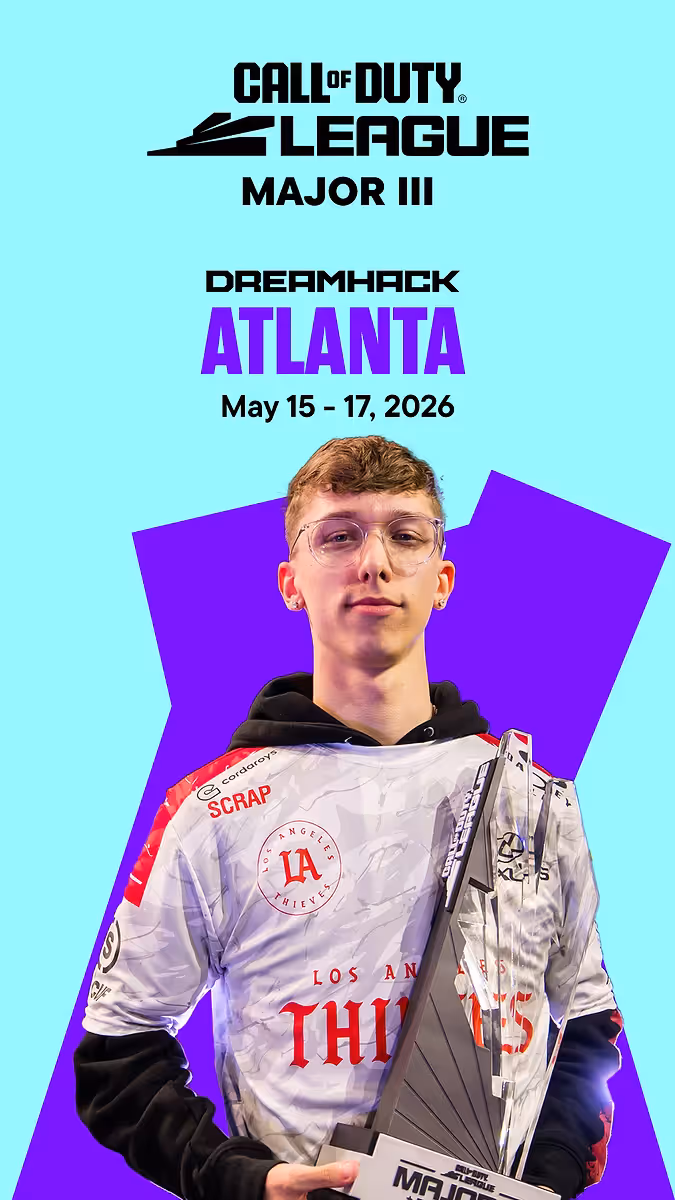 Call of Duty League Major III en DreamHack Atlanta 2026 — keyart oficial.