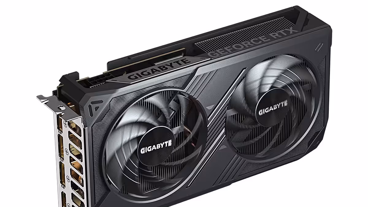 GIGABYTE GeForce RTX 5060 WINDFORCE OC 8G — Refrigeración eficiente para sesiones largas de juego